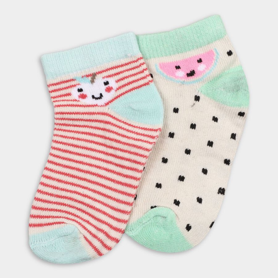Girls' Socks (Pack of 2), Off White, large image number null