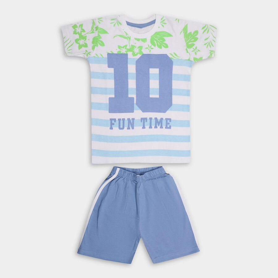 Boys' 100% Cotton Knit Baba Suit , White, large image number null