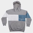 Boys Grey Hoodie Neck Graphic Sweatshirt, हल्का ग्रे, small