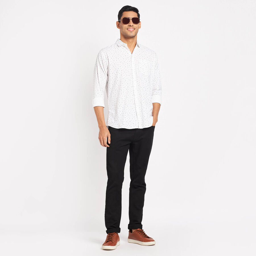 Cotton Printed Casual Shirt, White, large image number null