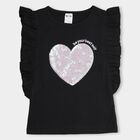 Girls' 100% Cotton T-Shirt , Black, small image number null