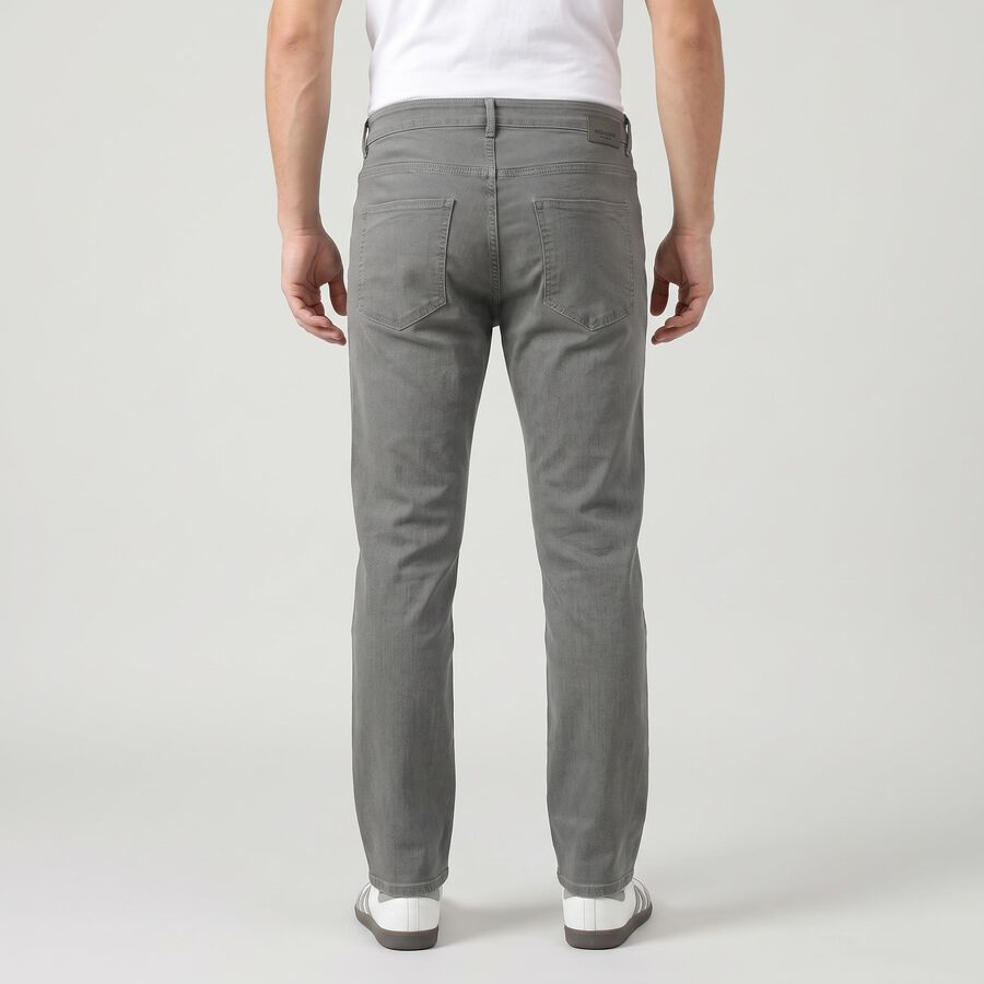Men's Grey Slim Fit Solid Jeans, Light Grey, large