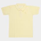 Boys' Yellow Round Neck Casual T-Shirt, पीला, small