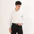 Men's White Dotted Spread Collar Formal Shirt, सफ़ेद, small image number null