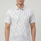 Men's Light Grey Cotton Spread Collar Classic Casual Shirt, हल्का ग्रे, small