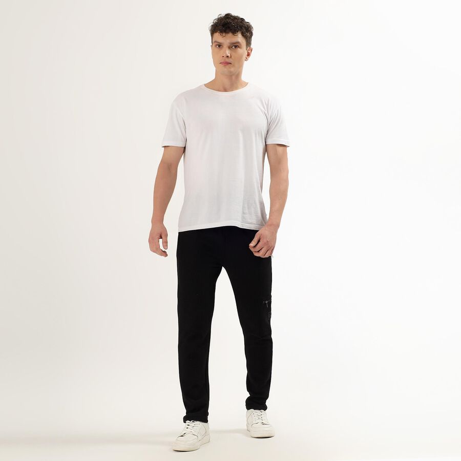 Men's Jet Black Regular Fit Five Pocket Jogger, Black, large image number null
