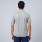 Men's Grey Crew Neck Athleisure T-Shirt, हल्का ग्रे, small