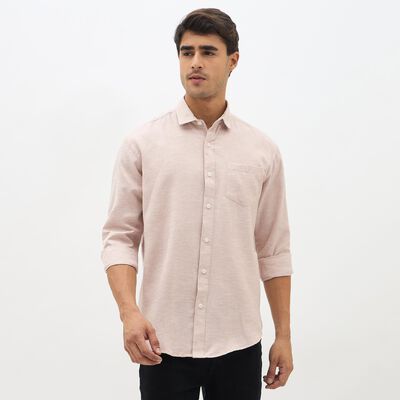 Men's Soft Peach Classic Casual Shirt