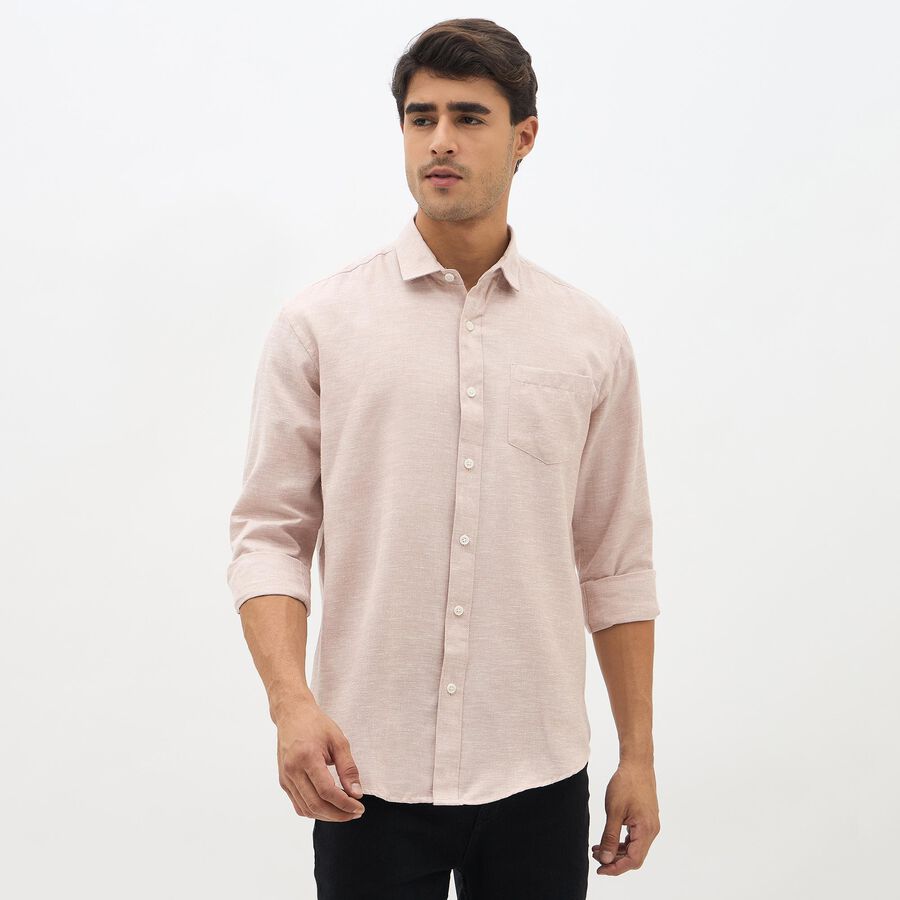 Men's Soft Peach Classic Casual Shirt, पीच, large image number null
