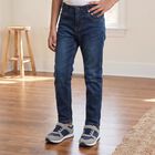Boys Blue Straight Fit Washed Jeans, Mid Blue, small