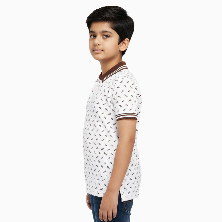 Boys' Half Sleeves T-Shirt, भूरा, large image number null