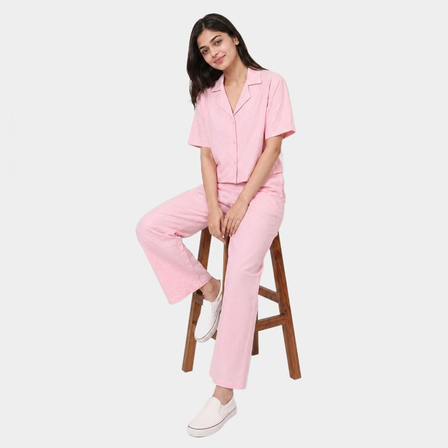 Women's Pink Solid Co-ord Set, Light Pink, large