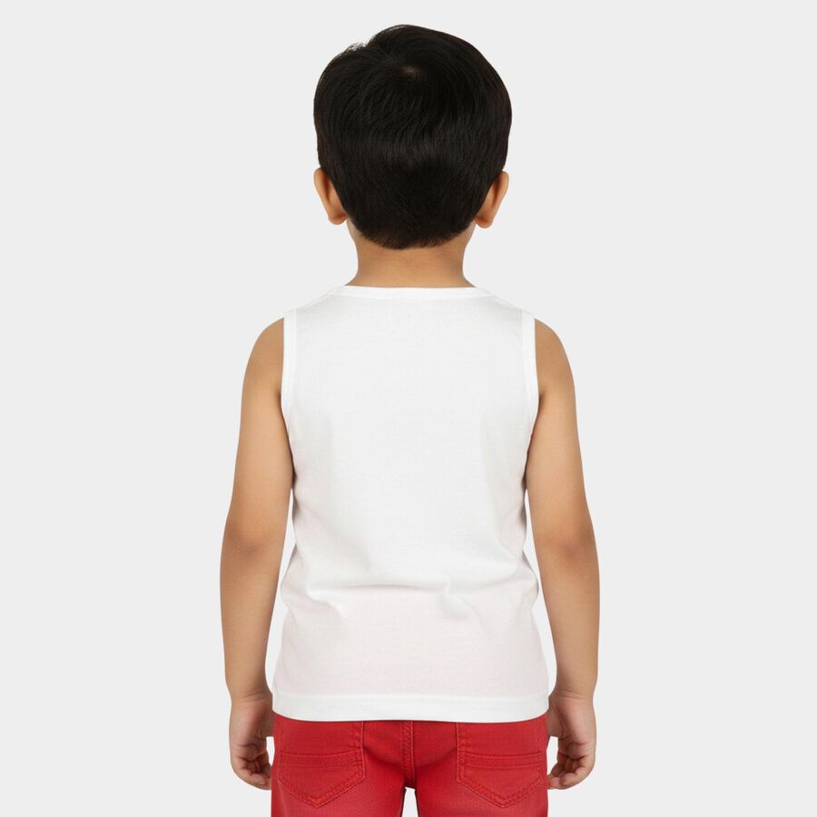 Boys White Round Neck Casual Boys T-Shirt, सफ़ेद, large