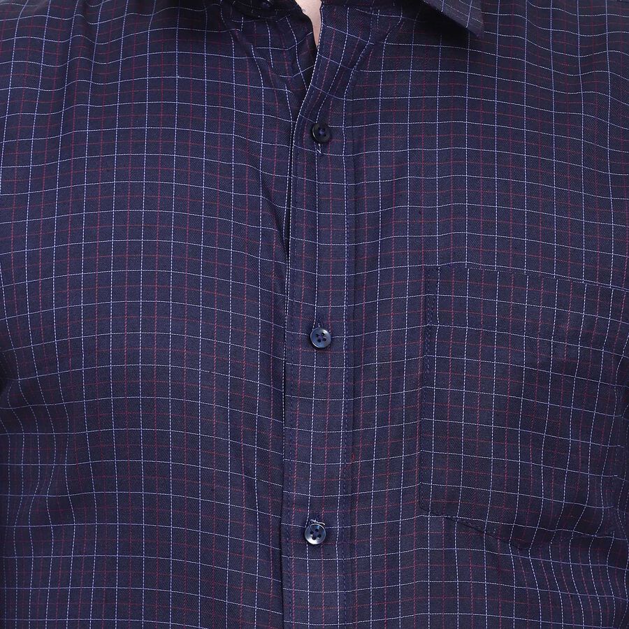 Checks Formal Shirt, Navy Blue, large image number null