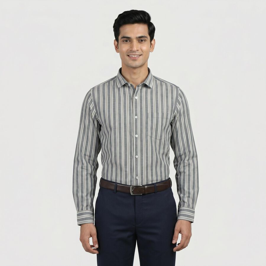 Men's Formal Shirt, Navy Blue, large