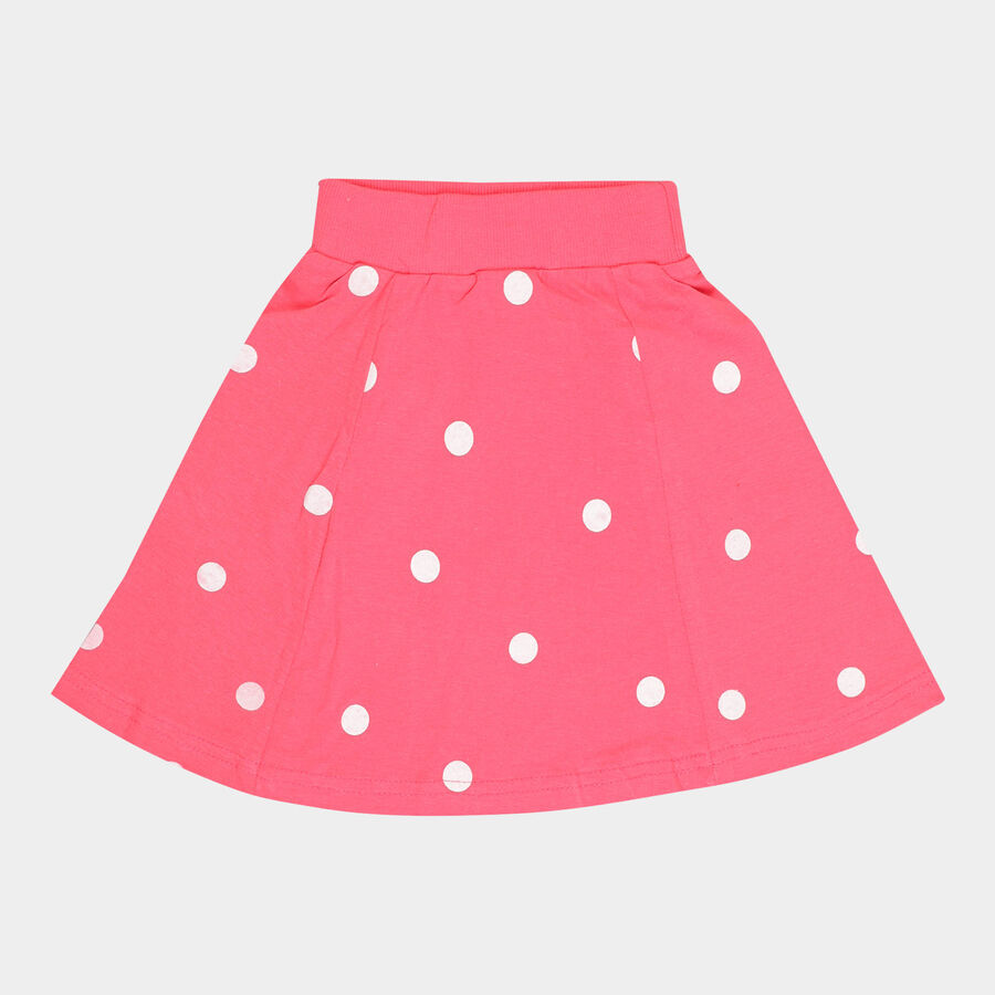Girls Cotton Skirt, Pink, large image number null