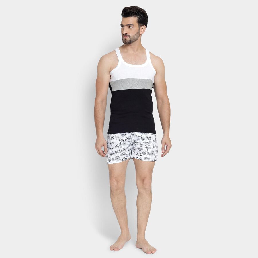 Men's 100% Cotton Boxers , सफ़ेद, large