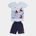 Boys' 100% Cotton Knit Baba Suit, Light Blue, small image number null
