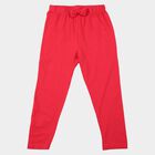 Girls Fuchsia Slim Fit Bow Detail Legging, रानी (फ्यूशिया), small