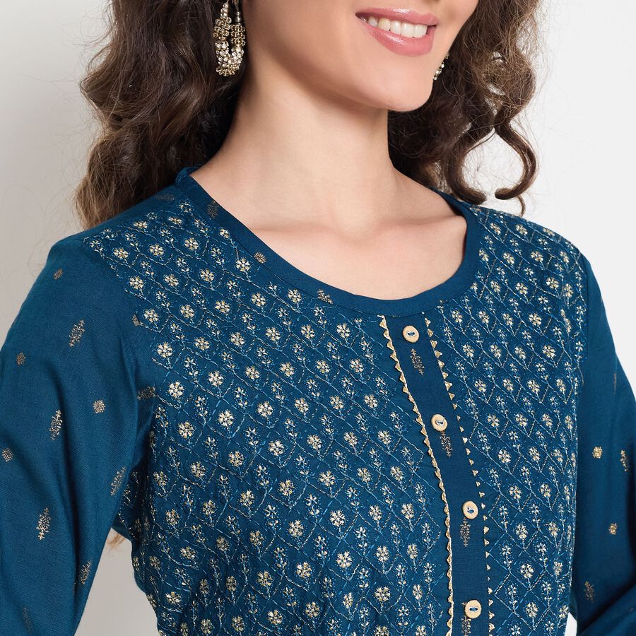 Ladies' Ethnic Set, Teal Blue, large image number null