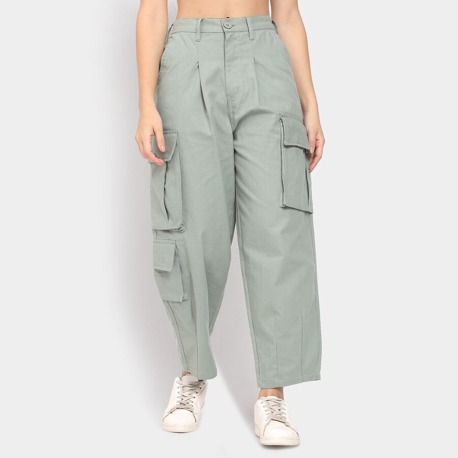 Ladies' 100% Cotton Trousers , हल्का हरा, large image number null