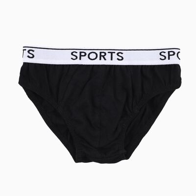Boys' Jet Black Cotton Regular Fit Briefs