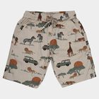 Boys' Beige Cotton Regular Fit Bermuda Shorts, Beige, small