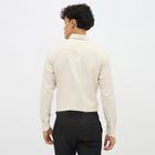 Men's Beige and White Button Down Classic Formal Shirt, गहरा पीला, small image number null