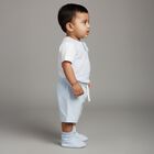 Infants Light Baby Blue Printed Cotton Baba Suit, हल्का नीला, small image number null