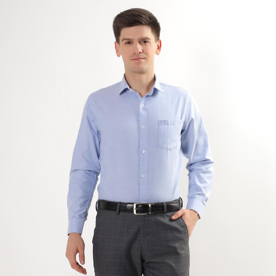 Men's Light Powder Blue Regular Collar Formal Shirt, Light Blue, large image number null
