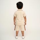 Infants' Beige Cotton Polo Neck Cartoon Patch Baba Suit, Beige, small image number null