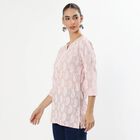 Women's Light Dusty Pink Notch Neck Paisley Printed Kurti, Light Pink, small