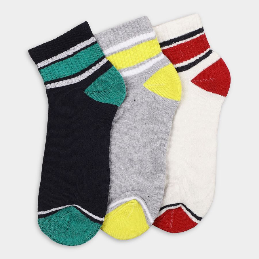 Men's Socks (Pack of 3), Navy Blue, large
