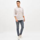 Men's Light Beige Striped Classic Casual Shirt, गहरा पीला, small image number null