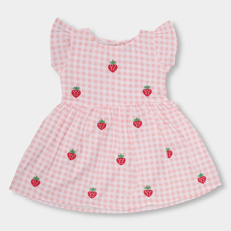Infant Girls' 100% Cotton Frock , Pink, large image number null