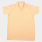 Boys Peach Pique Round Neck Casual T-Shirt, पीच, small