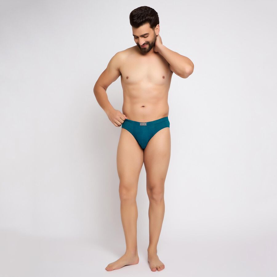 Men's 100% Cotton Briefs, Teal Blue, large image number null