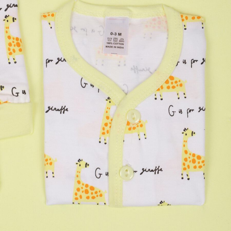 Infants' 100% Cotton Gift Set (Top, Shorts, Cap/Bib, Sheet), Yellow, large image number null