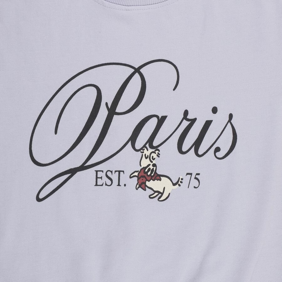 Girls Light Lavender Crew Neck Casual Sweatshirt, Light Blue, large image number null