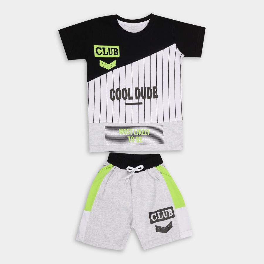 Boys' Knit Baba Suit , काला, large image number null