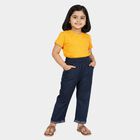 Girls' Navy Blue Regular Fit Pull-On Jeans, गहरा नीला, small