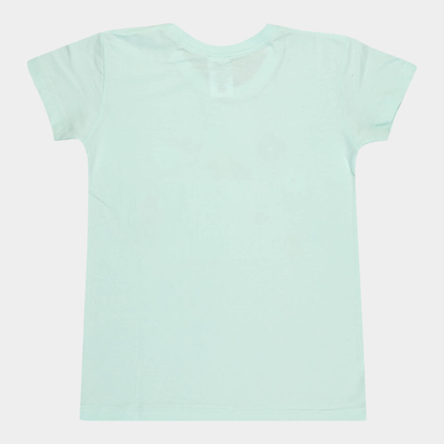 Girls Cotton T-Shirt, Light Green, large image number null