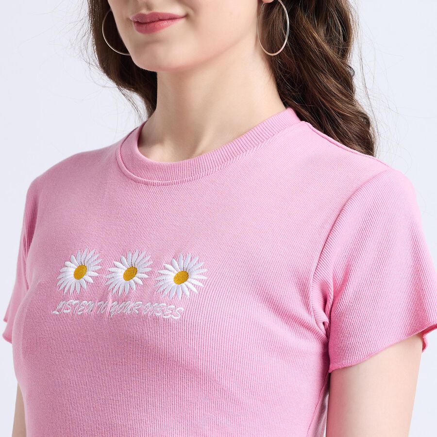 Ladies' Round Neck T-Shirt , Purple, large image number null