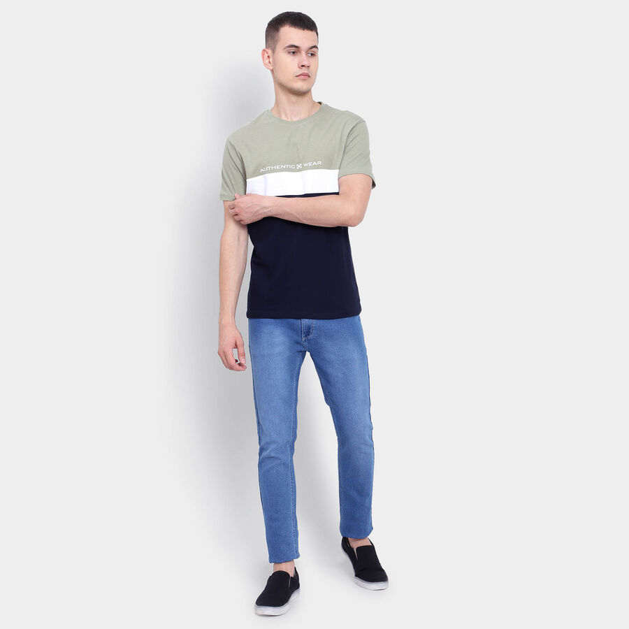 Cotton Round Neck T-Shirt, Light Green, large image number null