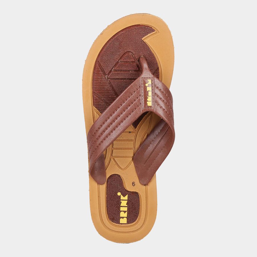 Men Printed Flip Flops, Beige, large image number null