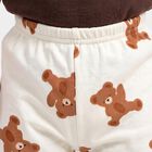 Infants' Cream Jogger Teddy Bear Printed Pyjama, ऑफ व्हाइट, small