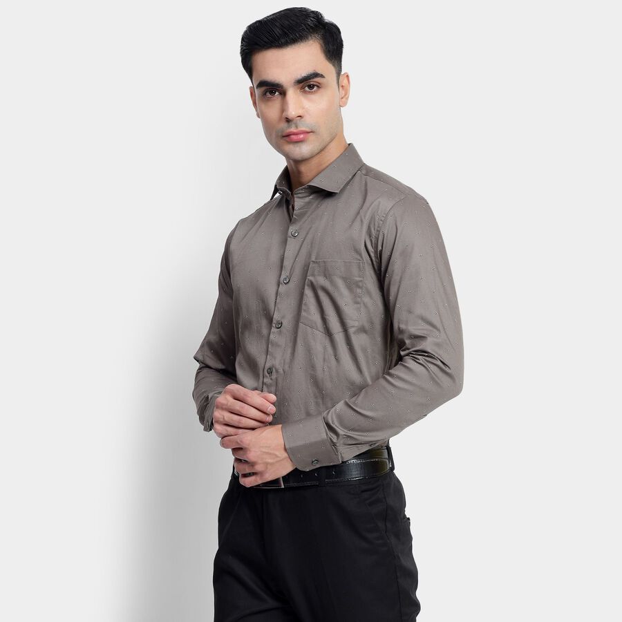 Men's 100% Cotton Formal Shirt, Dark Grey, large image number null