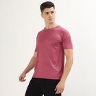 Men's Light Pink Round Neck Athleisure T-Shirt, Light Pink, small image number null
