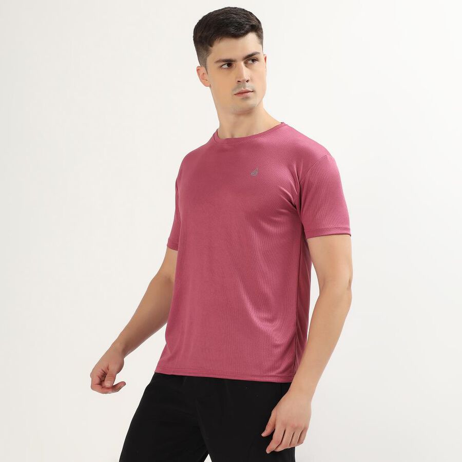 Men's Light Pink Round Neck Athleisure T-Shirt, Light Pink, large image number null