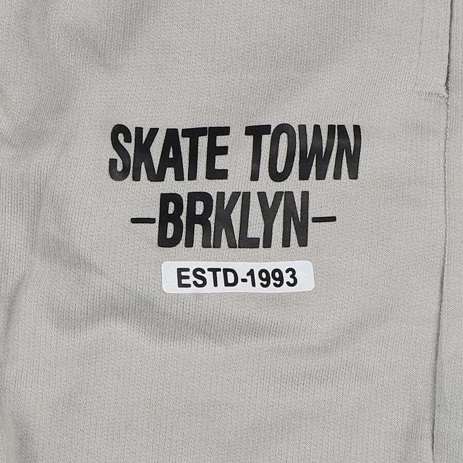 Boys' Light Grey Regular Fit Sports Printed Pyjama, Light Grey, large